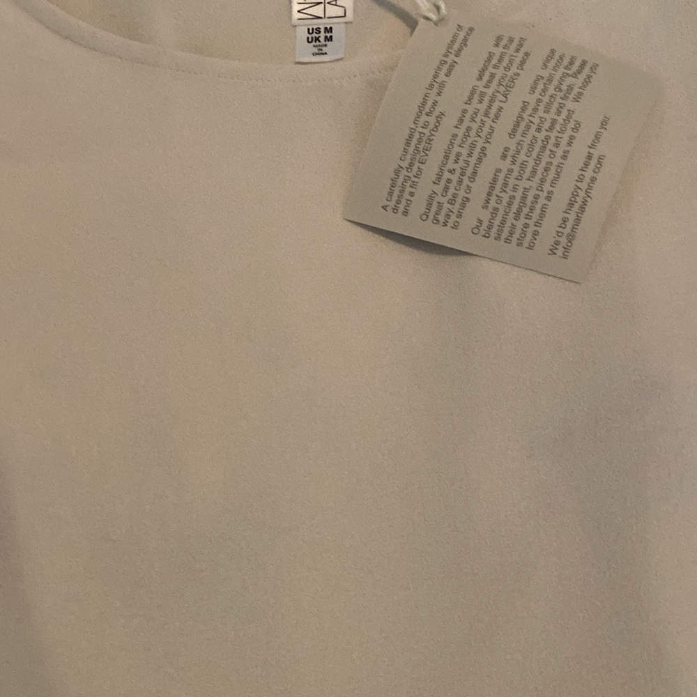 MarlaWynne Wynne Layers Crepe Georgette Shirttail Tank Top Canvas Ivory M New - Picture 12 of 13